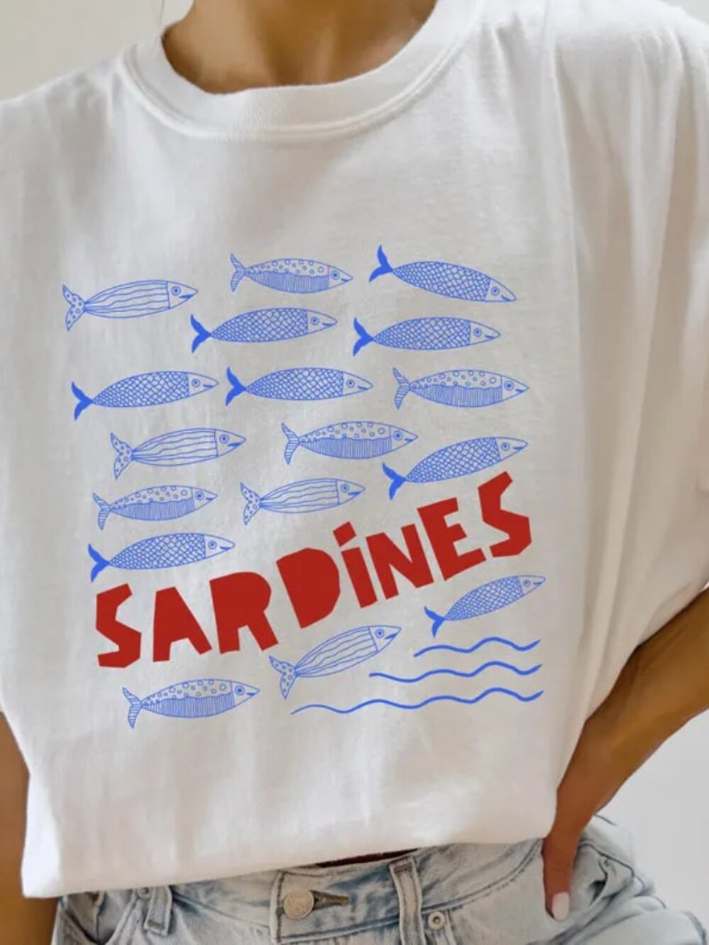 Funny Fish Shirt, Coastal Sardines Tee, Summer Ocean Shirt